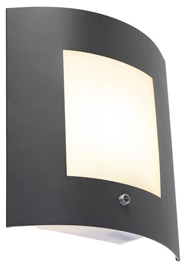 Zewnetrzna Lampa ścienna zewnętrzna antracytowa IP44 czujnik zmierzchu - Emmerald Nowoczesny Oswietlenie zewnetrzne