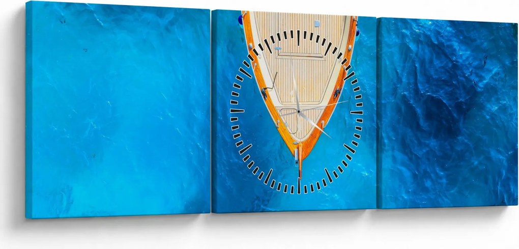 Obraz - Letnia łódź (z zegarem) (90x30 cm)