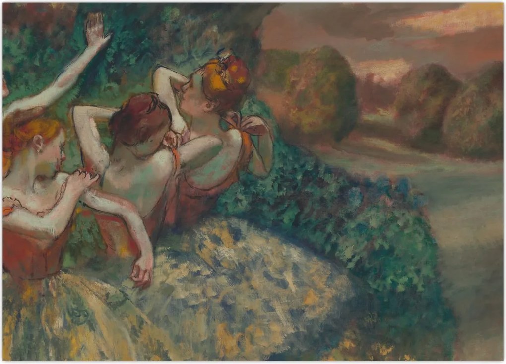 Obraz na szkle - Edgar Degas, Four Dancers, reprodukcje (70x50 cm)