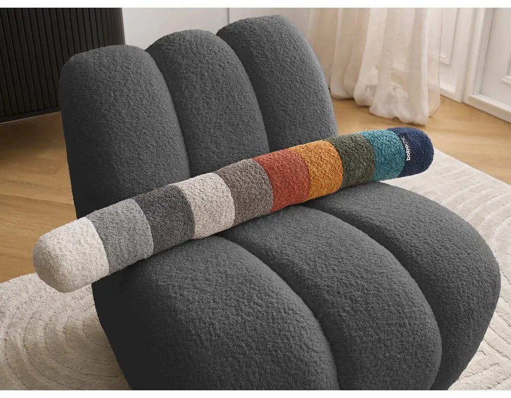 Ciemnoszary fotel z materiału bouclé Janissaire – Bobochic Paris