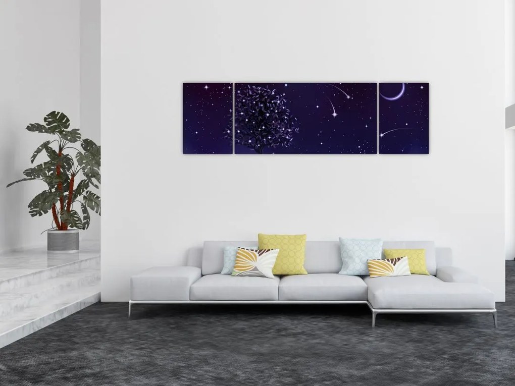 Obraz - Noc uchwycona przez ilustrację (170x50 cm)