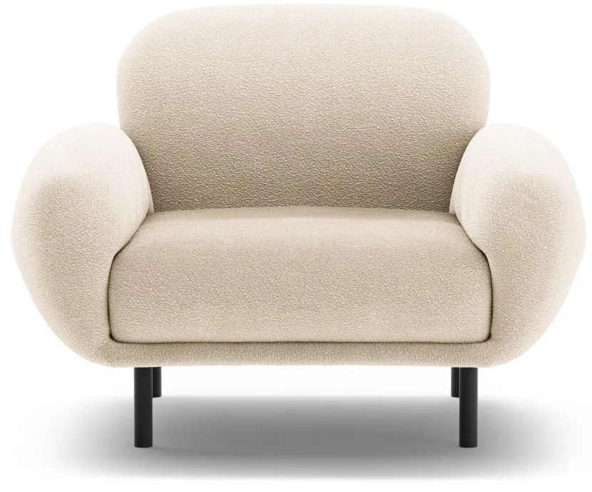 Beżowy fotel z materiału bouclé Poppy – Micadoni