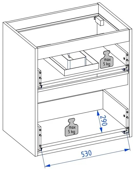 Szafka pod umywalkę NEO 60 cm czarny mat z oświetleniem LED KROFAM