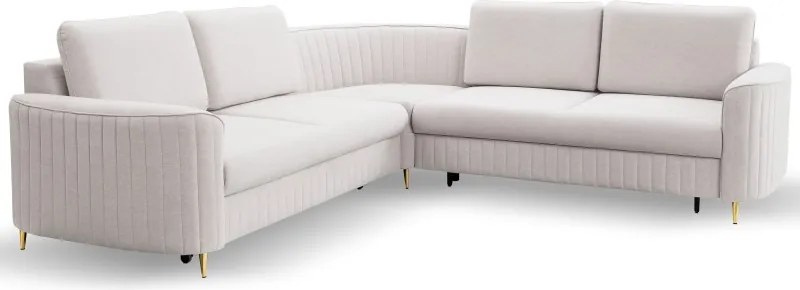 Narożnik LAREN nowoczesna sofa z funkcją spania pojemnik na pościel prawa strona CASTEL 04 251x251x85 cm