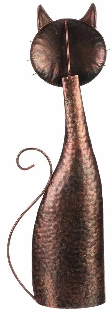 Metalowa dekoracja ogrodowa Kot miedziany, 22 x 61 x 11 cm