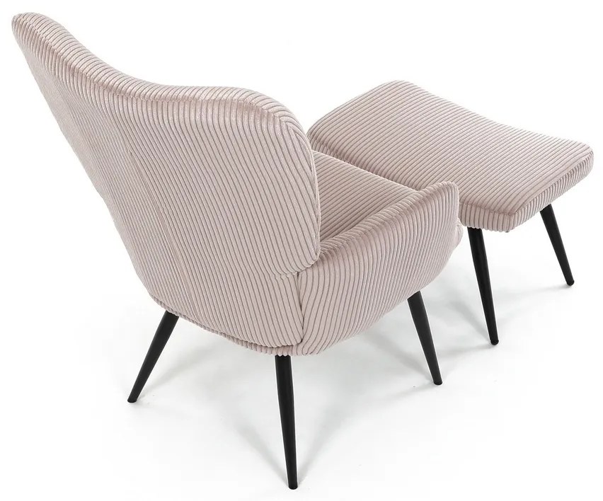 Fotel relaksacyjny z podnóżkiem L7285 PINK6,różowy