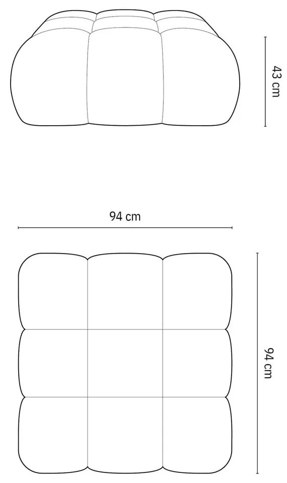 Beżowy podnóżek modułowy z materiału bouclé Bellis – Micadoni Home