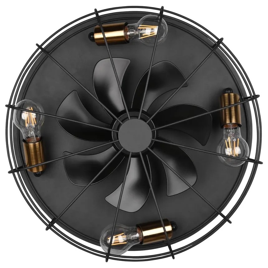 Lampa sufitowa ze zdalnym sterowaniem/z wentylatorem w kolorze matowej czerni Trondheim – Reality