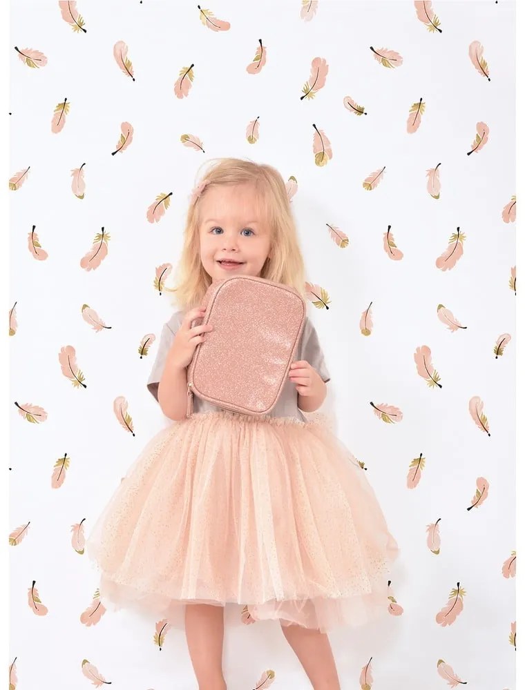 Tapeta dziecięca 10 m x 50 cm Gold Feathers – Lilipinso