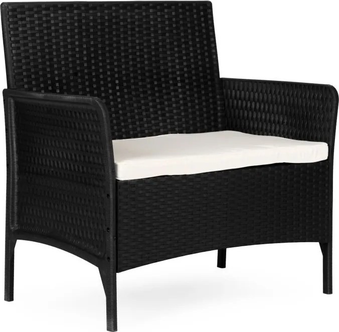 Sofa ogrodowa 2-osobowa Livora 007 z poduszką, czarna