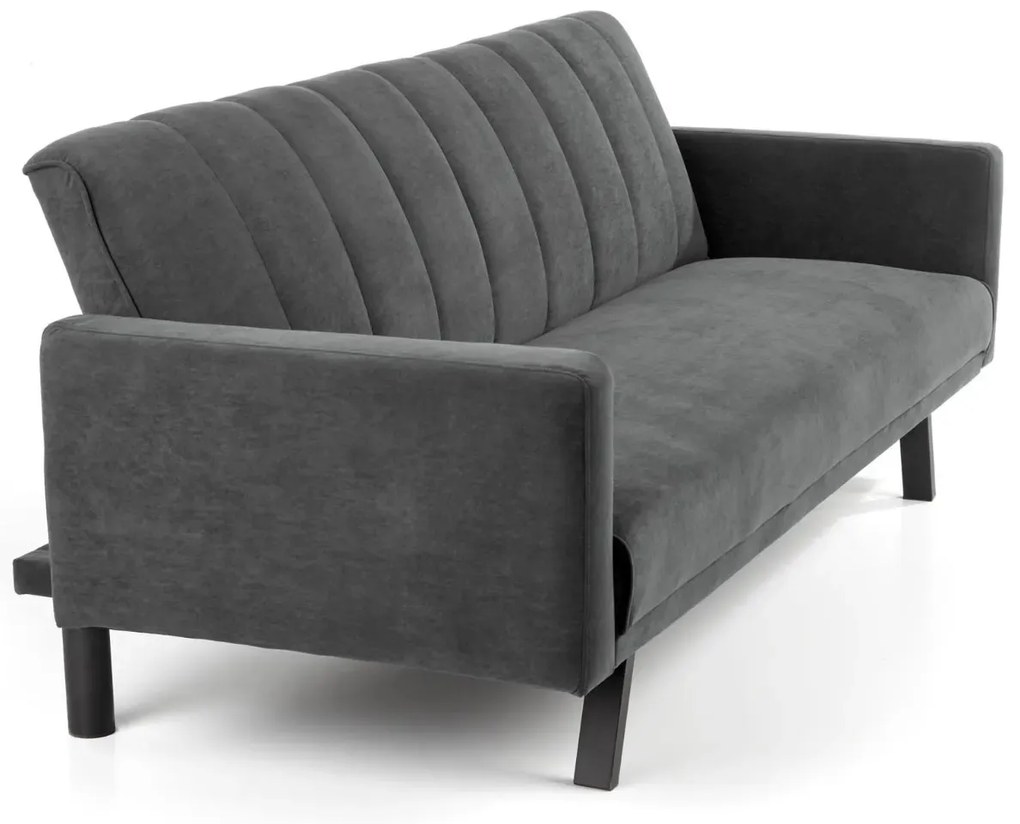 Sofa rozkładana ARMANDO VELVET szara HALMAR