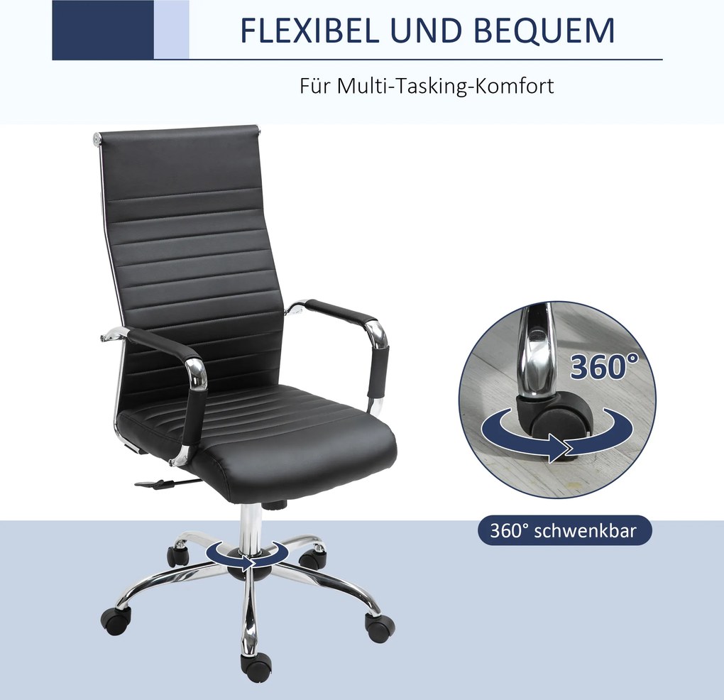 Vinsetto Fotel Obrotowy Biurowy Ergonomiczny Regulacja Wysokości PU Biały 66x69x121cm | Aosom PL