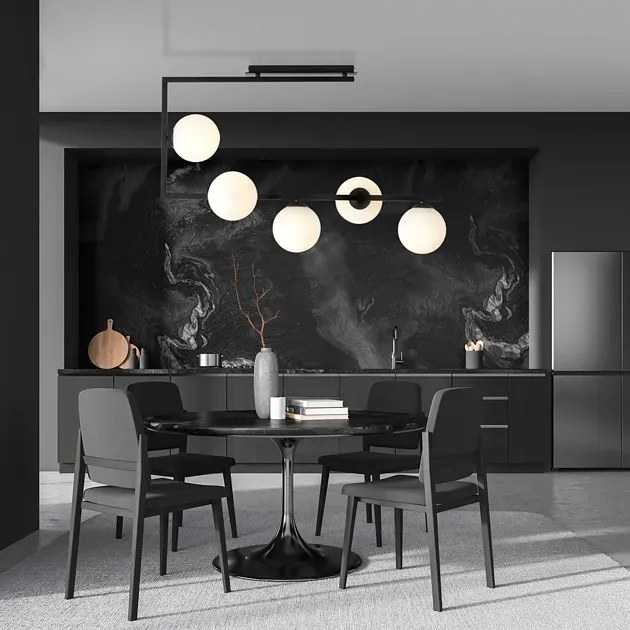 Modernistyczna lampa sufitowa z mlecznymi kloszami  - D108-Solini