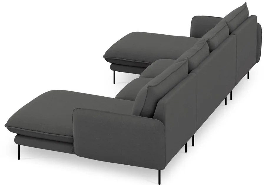 Ciemnoszara sofa w kształcie litery U Cosmopolitan Design Vienna