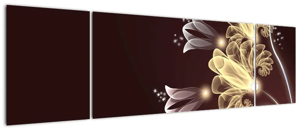 Obraz - Świecące kwiaty (170x50 cm)