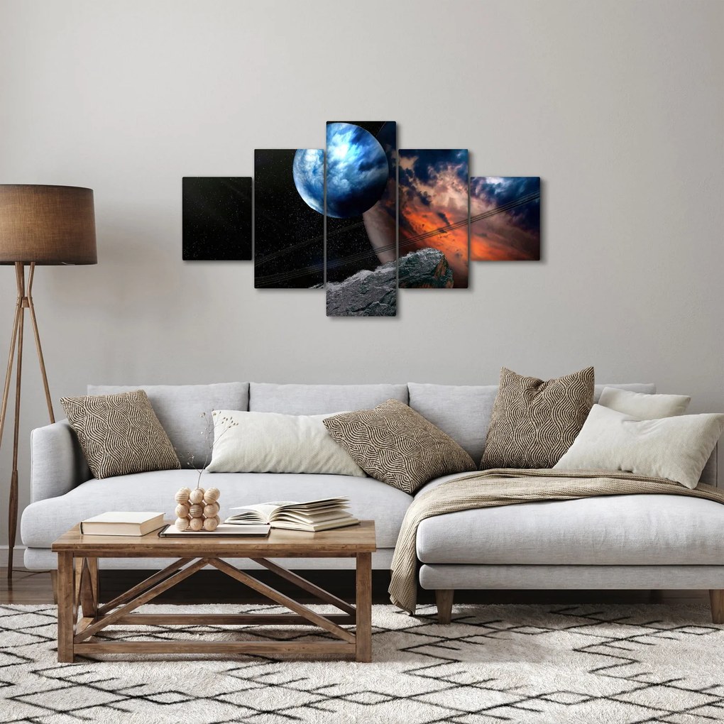 Obraz planety w kosmosie (125x70 cm)