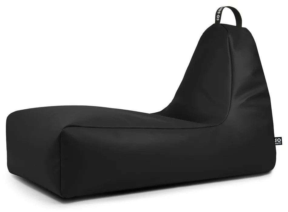 Czarny worek do siedzenia z imitacji skóry Chill XXL – So Soft?