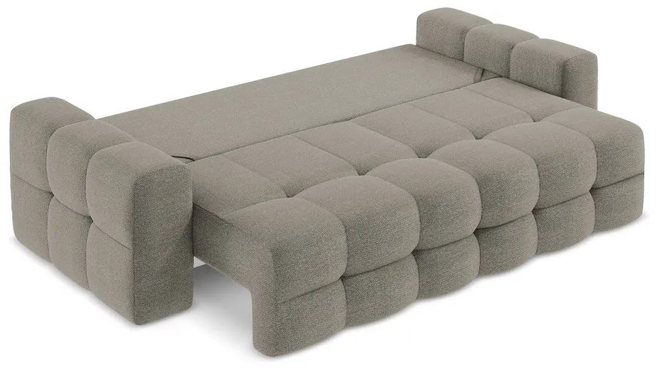 Ciemnoszara rozkładana sofa z materiału bouclé 255 cm Milu – Makamii