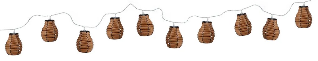 Girlanda świetlna, 10 rattanowych lampionów