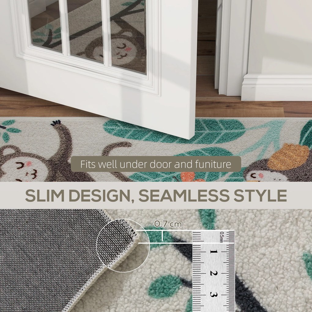 HOMCOM Fleece-Dywan z Wzorem Dżungli, łatwy w pielęgnacji, Kremowy+Bunt