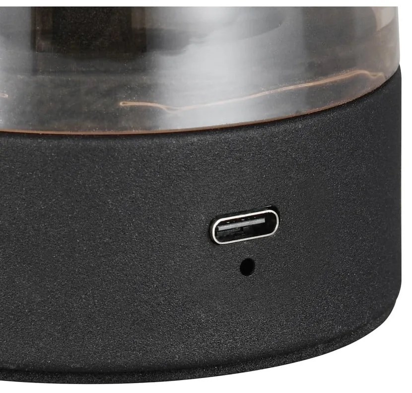 Lampa stołowa LED w bursztynowym kolorze ze szklanym kloszem (wysokość 18 cm) Dooley – Reality