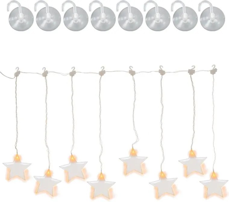 Kurtyna Gwiazdki, 8 diod LED, ciepła biel