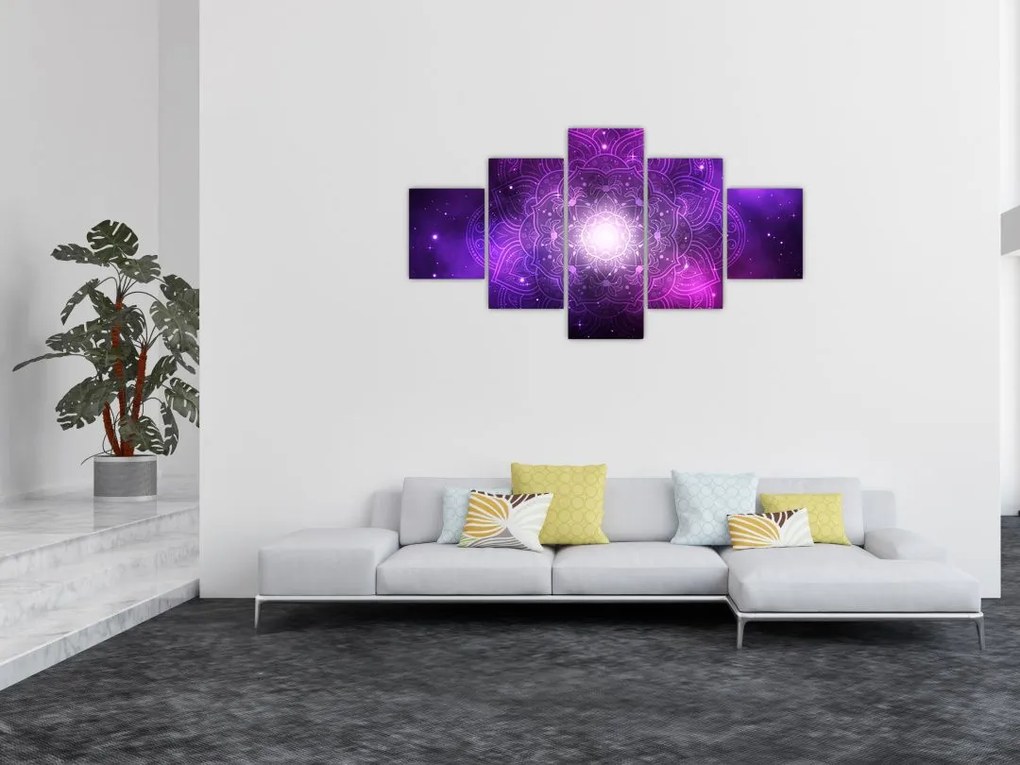 Obraz fioletowej abstrakcji (125x70 cm)