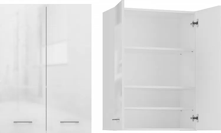 Szafka Pola MINI/DD |Biała | 64x30x90 cm |  Szafka Łazienkowa Wisząca