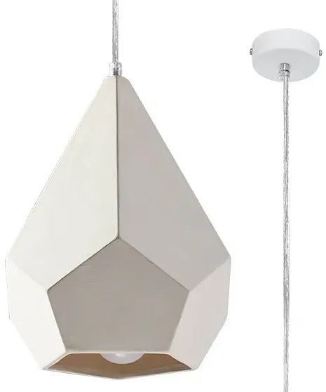 Biała geometryczna lampa wisząca - EXX238 Zemsi