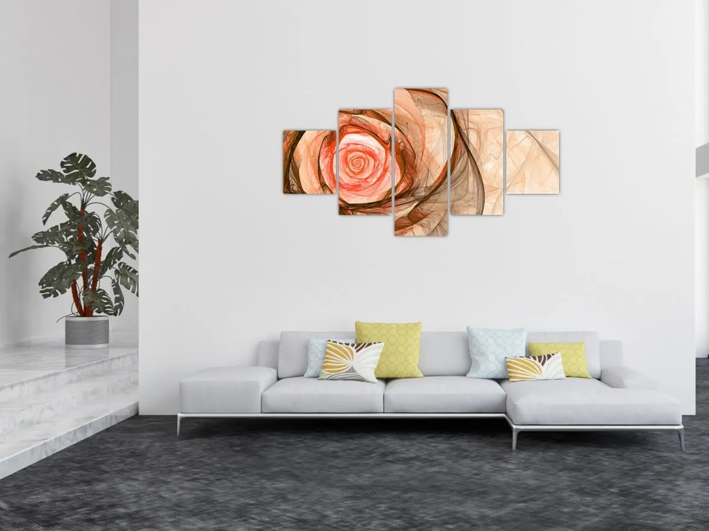 Obraz - Abstrakcyjny róż z białym tłem (125x70 cm)