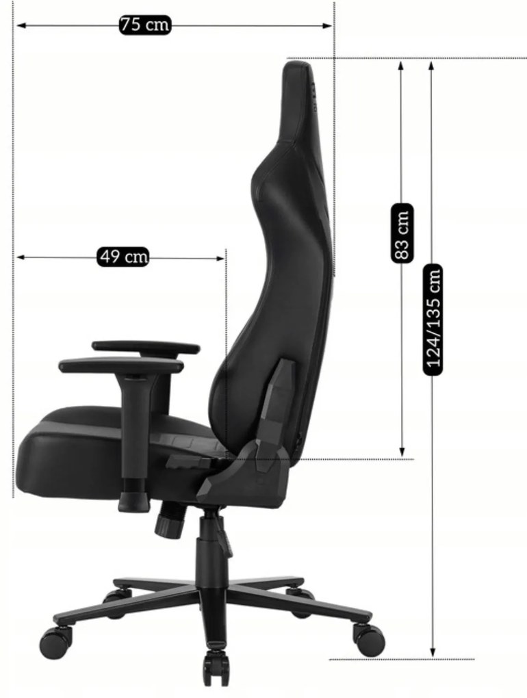 Fotel Gamingowy Obrotowy APEX Czarny Nowoczesny