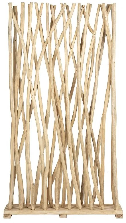 Ścianka wewnętrzna z drewna teakowego – 100 × 25 × 180 cm (dł. × szer. × wys.) – kolor naturalny – GAYANA