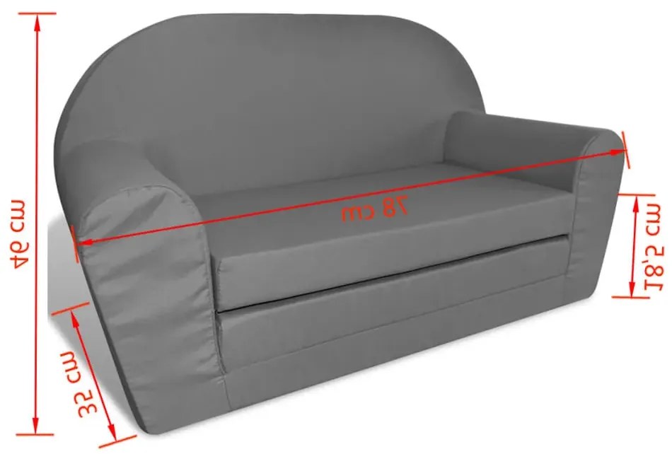 Szara rozkładana sofa dziecięca G3-B31