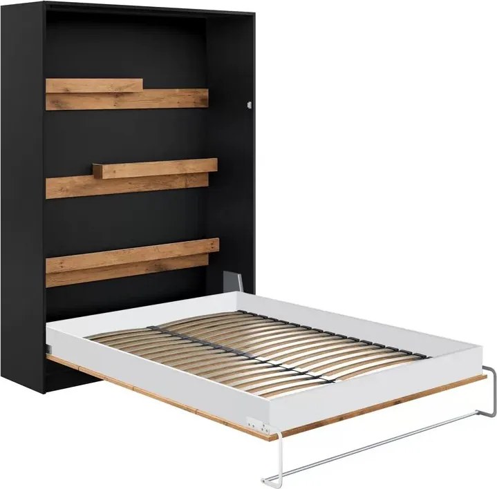 Półkotapczan Modern 160x200 pionowy - czarny / dąb lancelot