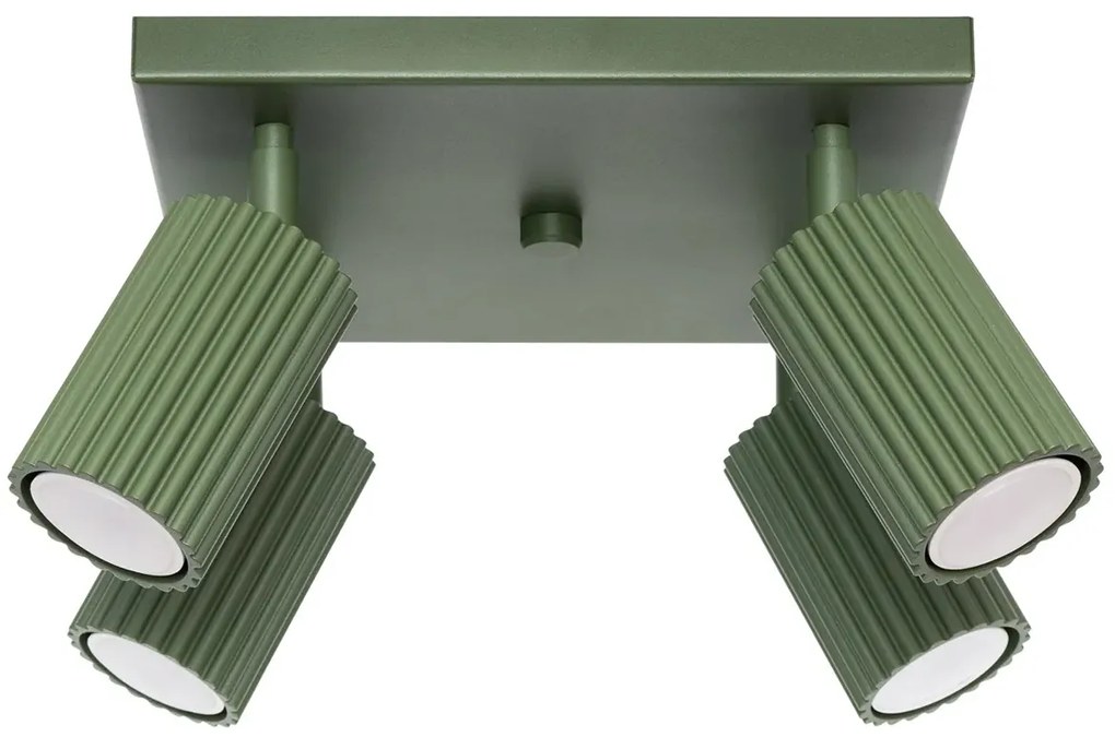 Oliwkowy karbowany plafon sufitowy - D302-Melson