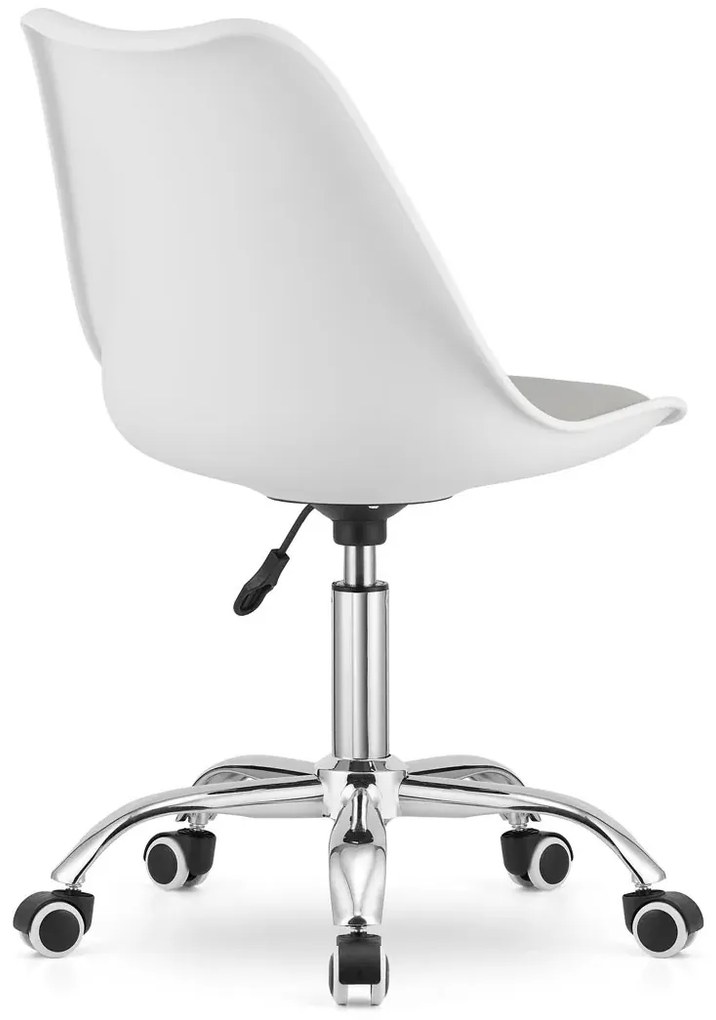 Skandynawski biało-szary obrotowy fotel S2-T98