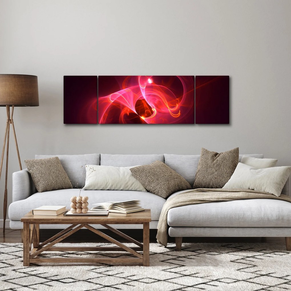 Nowoczesny obraz różowej abstrakcji (170x50 cm)