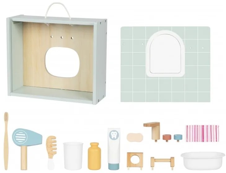 Tooky toy toilet bathroom toaleta drewniana łazienka z akcesoriami
