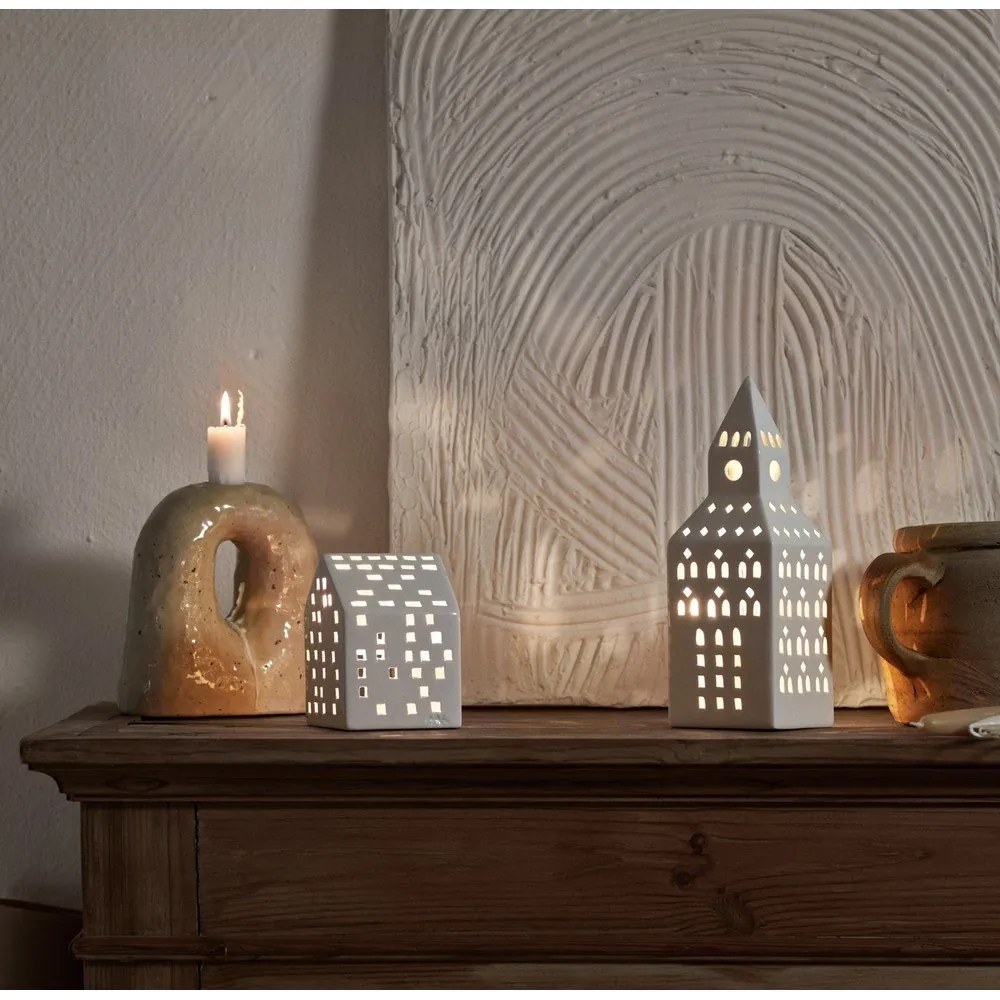 Ceramiczny świecznik na świeczkę typu tealight Urbania Lighthouse Church Tower – Kähler Design