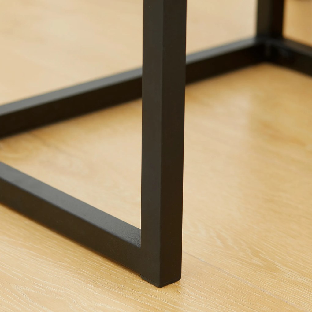 HOMCOM Stolik konsolowy w stylu industrialnym, Stolik pomocniczy, Kredens, 1 szafka, Brąz + Czarny