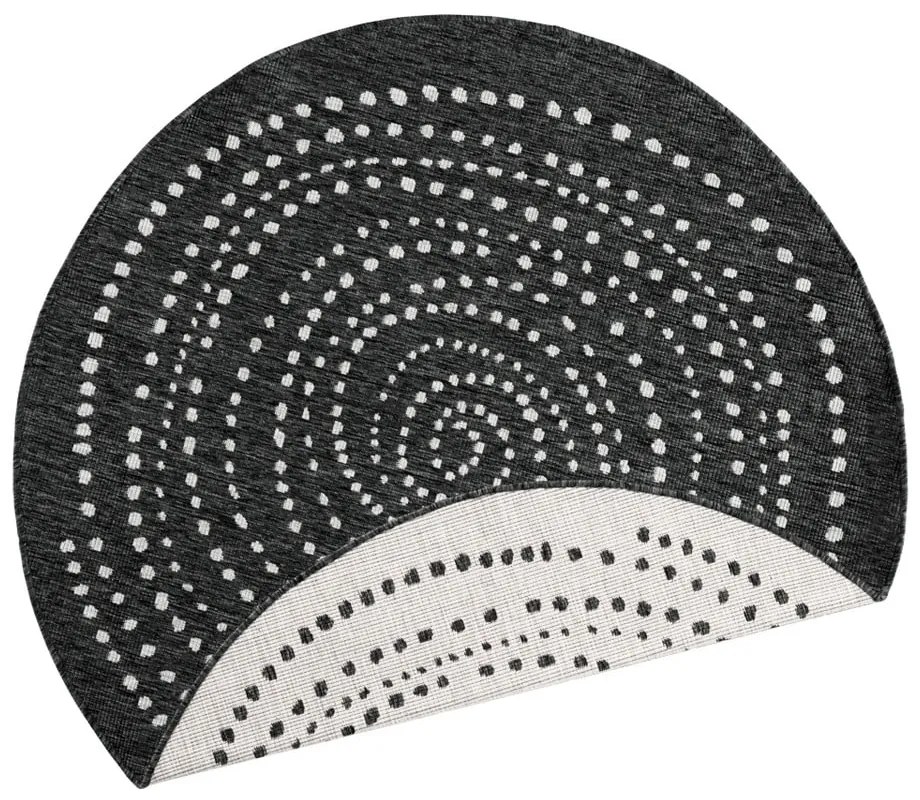 Czarny dywan odpowiedni na zewnątrz NORTHRUGS Bali, Ø 140 cm