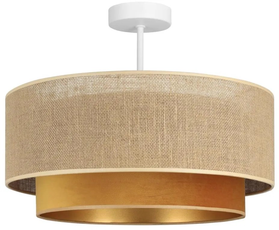 Przysufitowy żyrandol SARTA 1xE27/60W/230V miedziany/juta