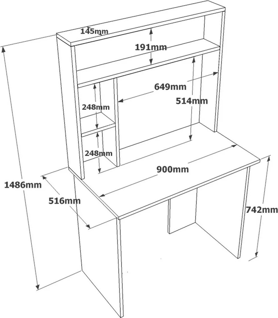 Biurko Brino Atlantic Pine and White