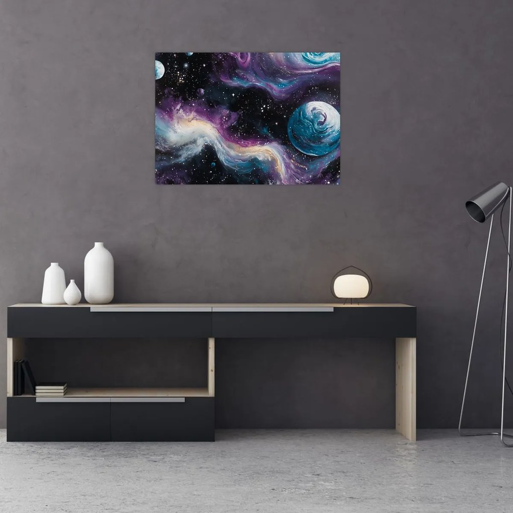 Obraz na szkle - Malowany wszechświat (70x50 cm)