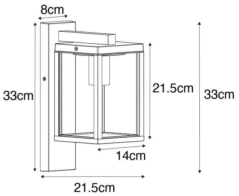 Industrialna lampa ścienna zewnętrzna czarna IP44 - Charlois