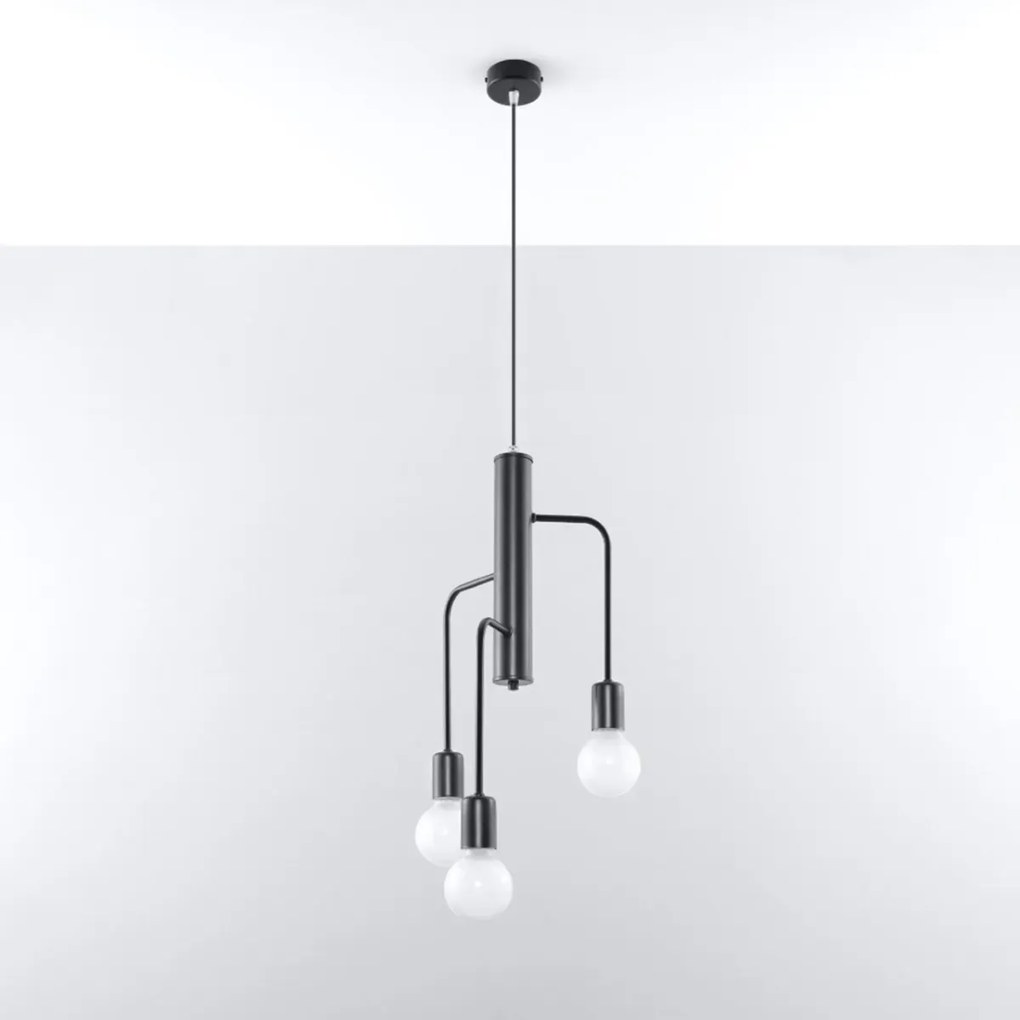 Żyrandol DUOMO 3M czarny SOLLUX  LIGHTING