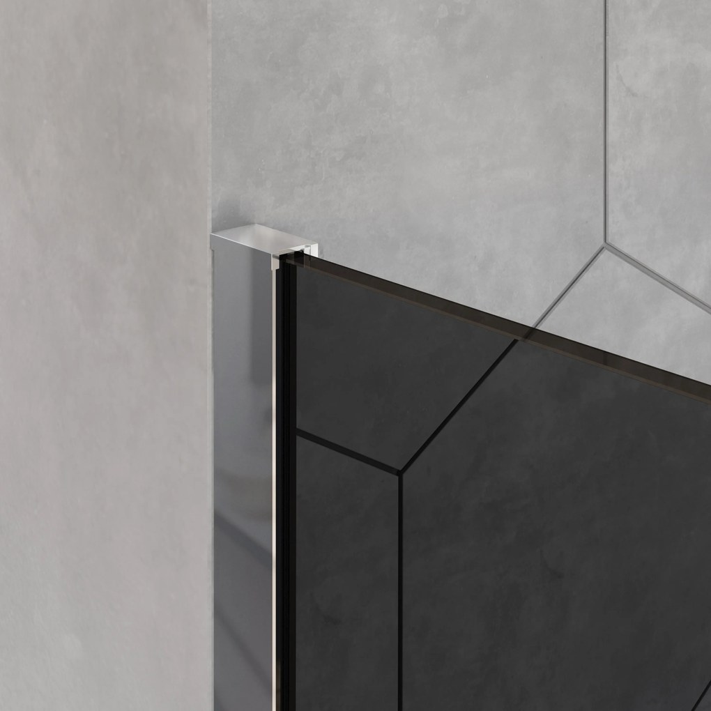 Ścianka prysznicowa Walk-In EX101Graues Glas - 10 mm - Wandprofil Chrom - Breite wählbar