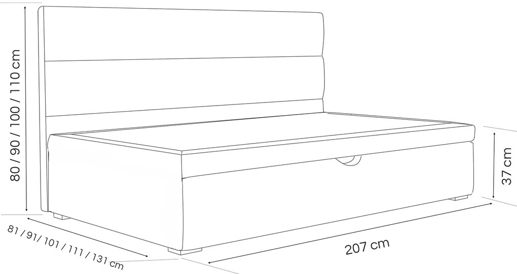Łóżko dziecięco-młodzieżowe dziecięce RUBBLE - 80x200