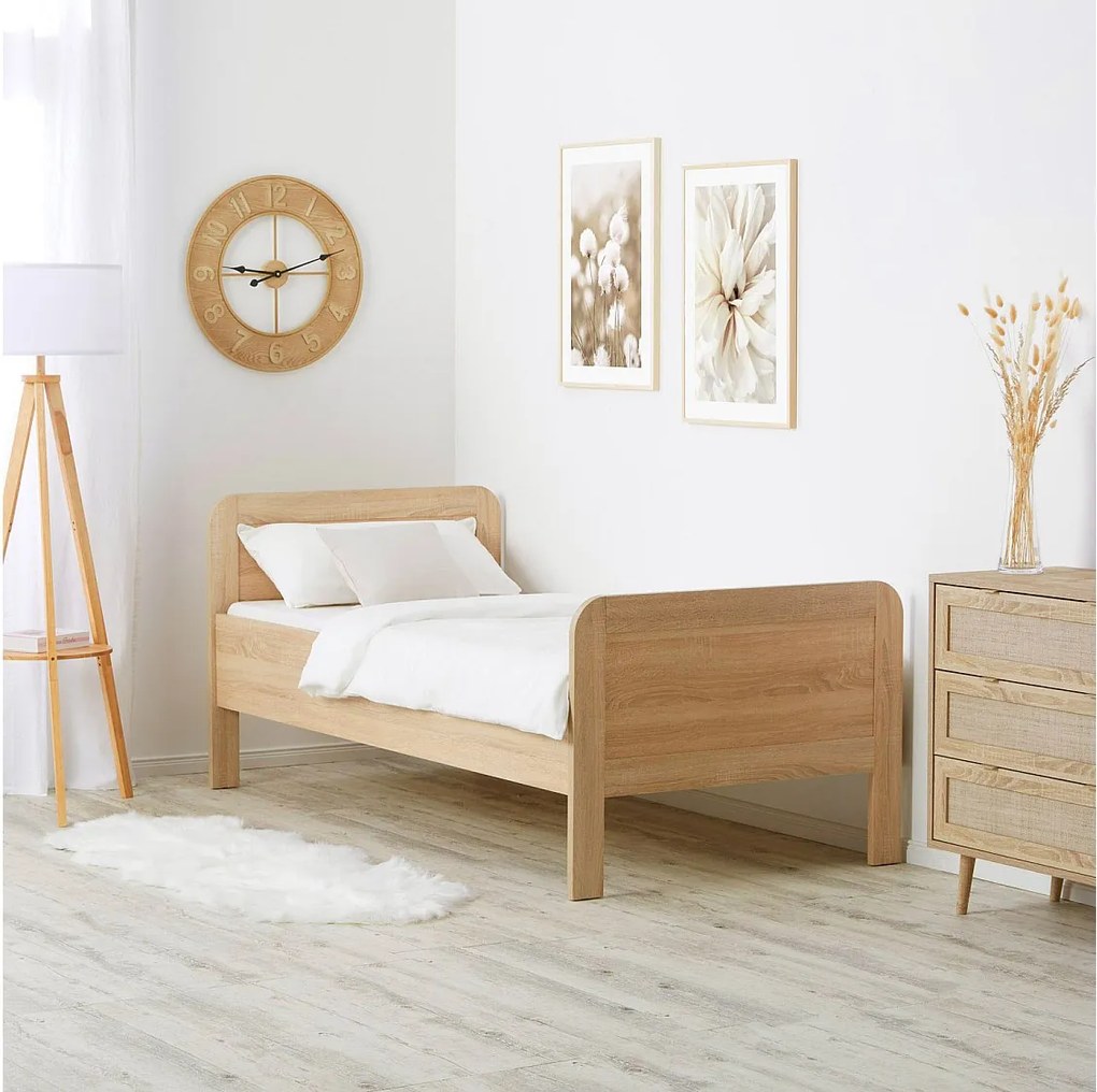 Łóżko 98,5x206x87 cm naturalne Comfort