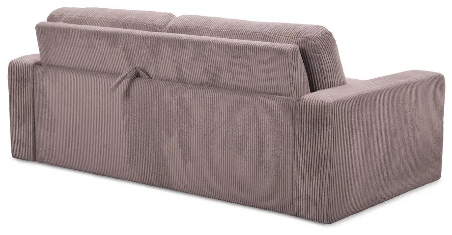 Szaroróżowa sztruksowa rozkładana sofa 195 cm Nona – Makamii